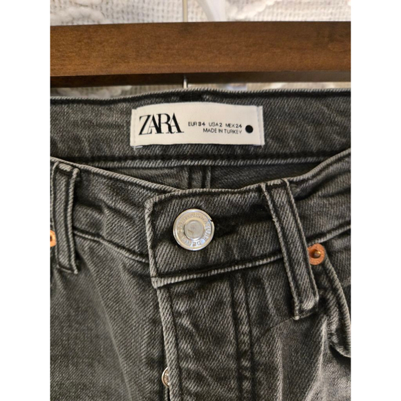Women's ZARA Gray Straight Leg Jeans Size 2 - Picture 2 of 6